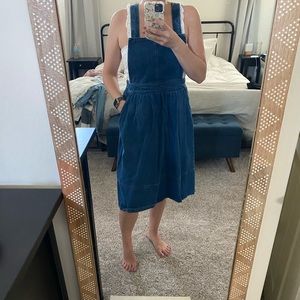 Denim overall dress L